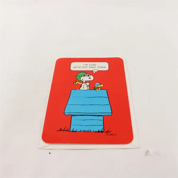 VTG Hallmark Peanuts Snoopy & Woodstock Friendship Romance Greeting Card Unused