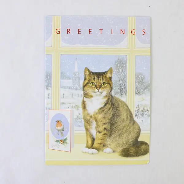 Lot of 5 Vintage Animal-Themed Christmas Greeting Cards