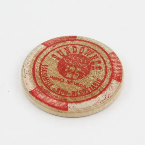 Vintage Sundowner Casino $25 Wooden Token Thunderbird Resort Club Reno