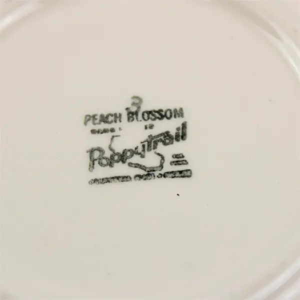 Set of 3 Vintage Metlox Poppytrail Peach Blossom 6" Square Dessert Plates USA