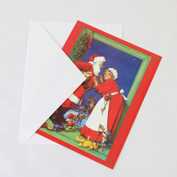 Set of 12 VTG Plus Mark Santa and Mrs. Claus Christmas Greeting Cards Unused