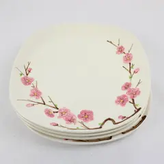 Set of 4 Vintage 1950s Metlox Poppytrail Peach Blossom 10.5in Dinner Plates