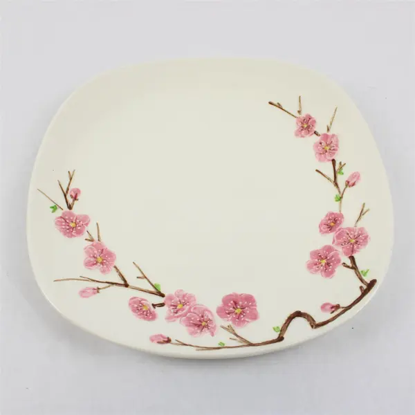 Set of 4 Vintage 1950s Metlox Poppytrail Peach Blossom 10.5in Dinner Plates