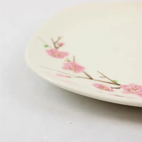 Set of 4 Vintage 1950s Metlox Poppytrail Peach Blossom 10.5in Dinner Plates