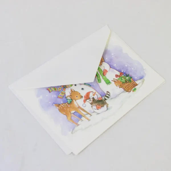Set of 5 VTG Paper Magic Group Snowman Family Christmas Greeting Cards Unused