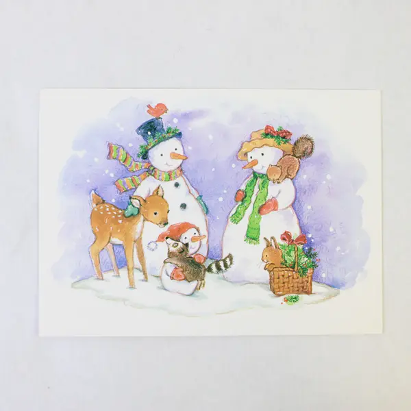 Set of 5 VTG Paper Magic Group Snowman Family Christmas Greeting Cards Unused