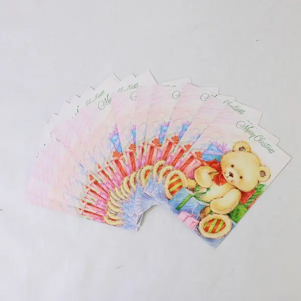 Set of 16 Paper Images Teddy Bear Christmas Greeting Cards Unused