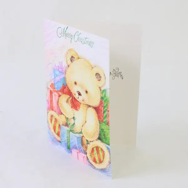 Set of 16 Paper Images Teddy Bear Christmas Greeting Cards Unused
