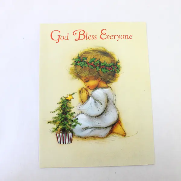 Set of 9 Vintage 1982 Plus Mark Praying Child Christmas Greeting Cards Unused