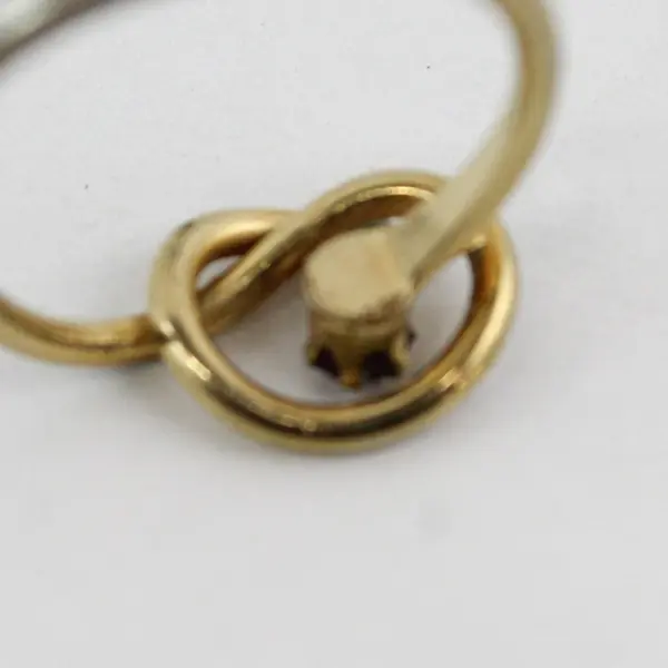 Vintage Gold Tone Infinity Knot Women's Ring With Amethyst Gemstone Size 6.5