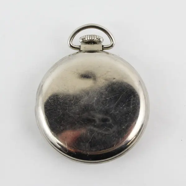 Vtg Westclox Scotty Style 3 Wind Up Pocket Watch Runs Cracked Crystal