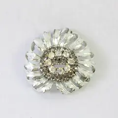 Vintage Coro Gray Rhinestone Silver-Tone Brooch