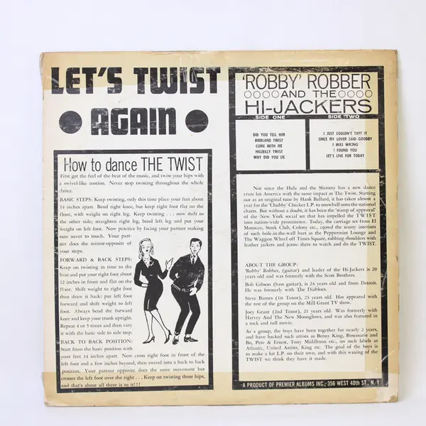 Let's Twist Again - Robby Robber & The Hi-Jackers 12" Vinyl Record 