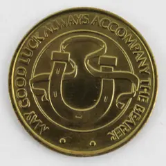 Brass Eagle with Stars and Stripes Horseshoe Good Luck Coin Token