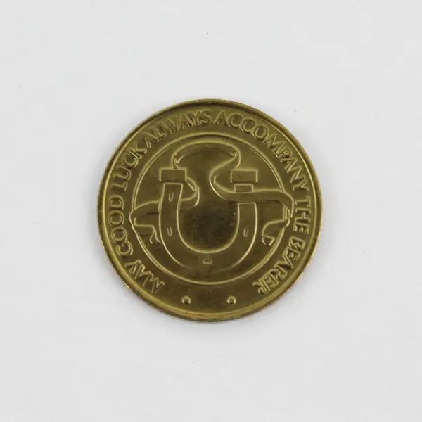 Brass Eagle with Stars and Stripes Horseshoe Good Luck Coin Token