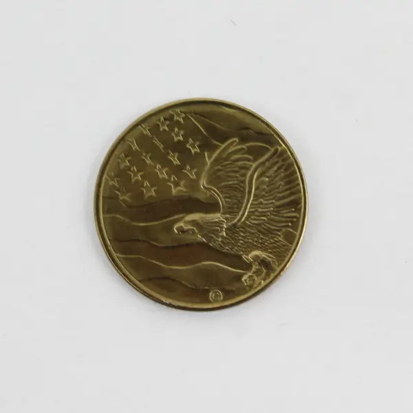Brass Eagle with Stars and Stripes Horseshoe Good Luck Coin Token