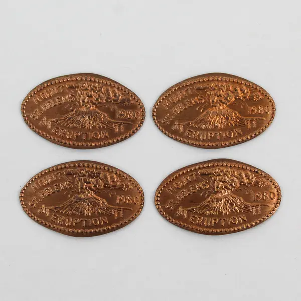 Lot of 4 Mt St Helens 1980 Eruption Pressed Souvenir Elongated Pennies