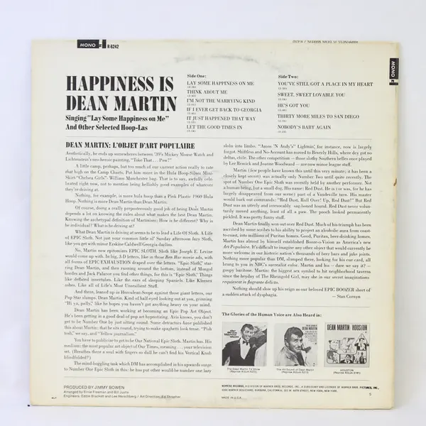 Happiness is Dean Martin 12" Vinyl  Record