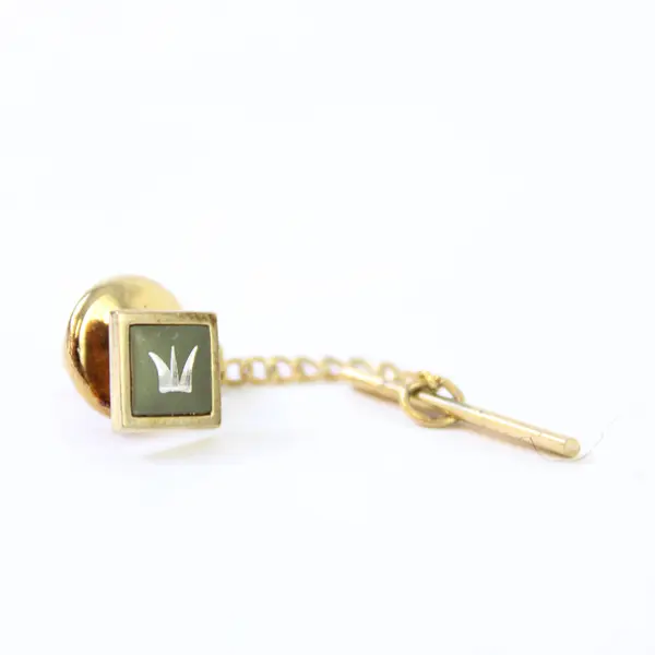 Vintage Crown Design Gold-Tone Tie Tack