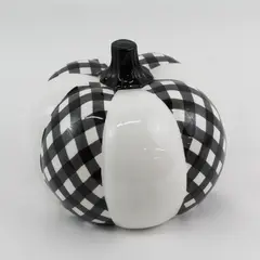2019 Robert Stanley Collection Buffalo Cottage Plaid Ceramic Pumpkin