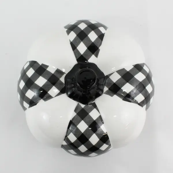 2019 Robert Stanley Collection Buffalo Cottage Plaid Ceramic Pumpkin