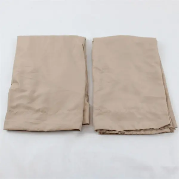 Lot Of 2 Bedsure Matching Solid Beige 100% Polyester Standard Pillowcase/Shams