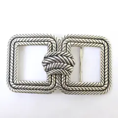 Silver-Tone Rope Design Metal Belt Buckle