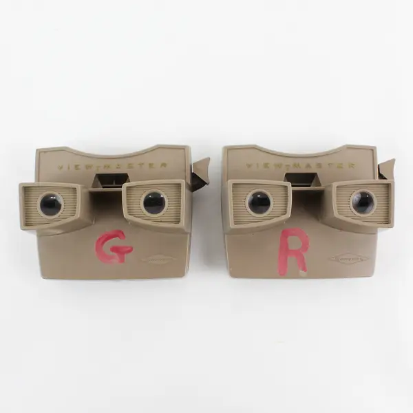 2 Vintage Sawyer’s 1970's View Master Slide Viewers  Tan 