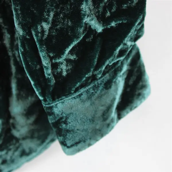 Pilcro Teal Green Long-Sleeved Velvet Button-Up Women's XS