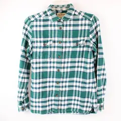 Tall Pines by Woolrich Green Blue & White Plaid Flannel Women's Small