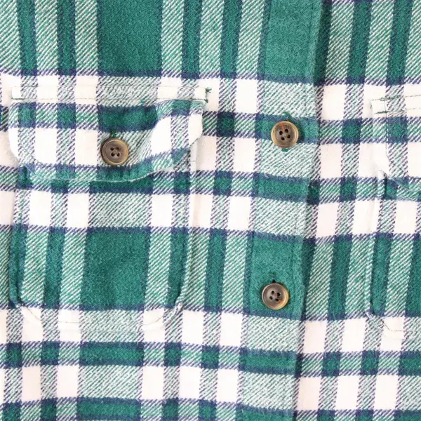 Tall Pines by Woolrich Green Blue & White Plaid Flannel Women's Small