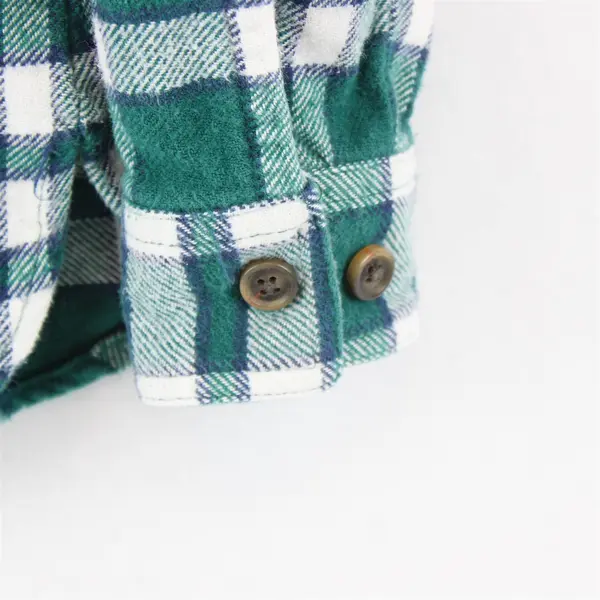 Tall Pines by Woolrich Green Blue & White Plaid Flannel Women's Small