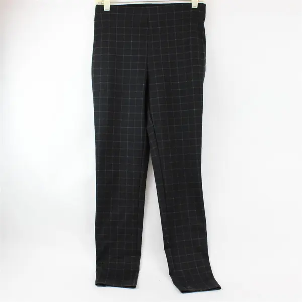 Max Studio Black Gray and Green Grid Pattern Pants Women's XS