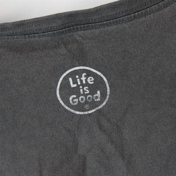 Life Is Good Peace Out Gray Long-Sleeved Classic Fit T-Shirt Women's XS