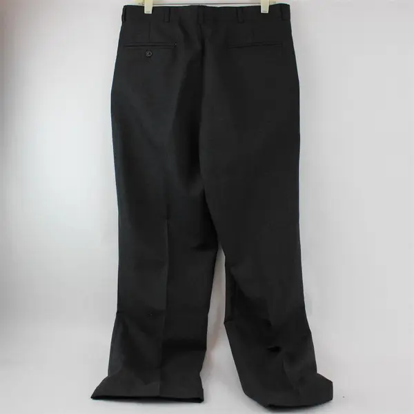 Stafford Charcoal Gray Straight-Leg Pleated Dress Pants Men's 33 x 30