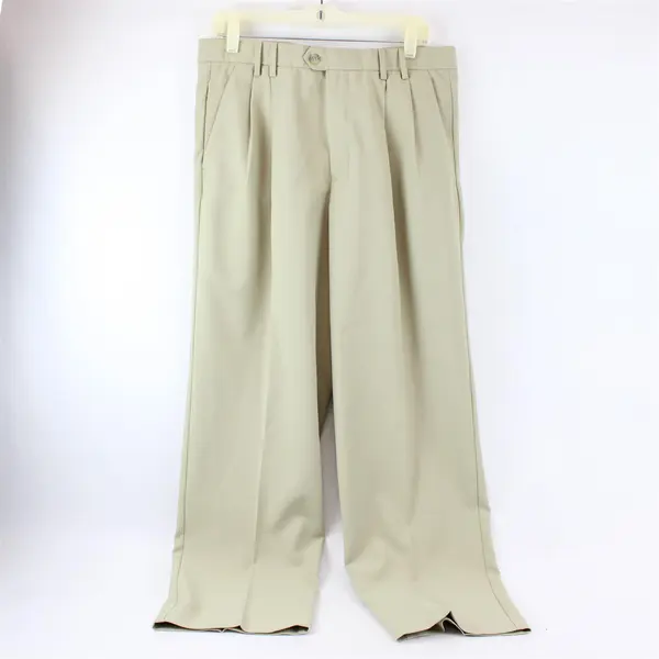 Dockers Golf Beige Tapered-Leg Pleated Dress Pants Men's W34 x L30