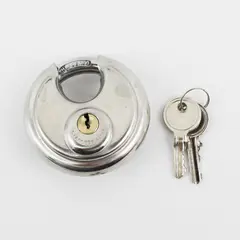 Heavy Duty Hardened Stainless Steel 2-3/4” Disc Lock With 1 Key