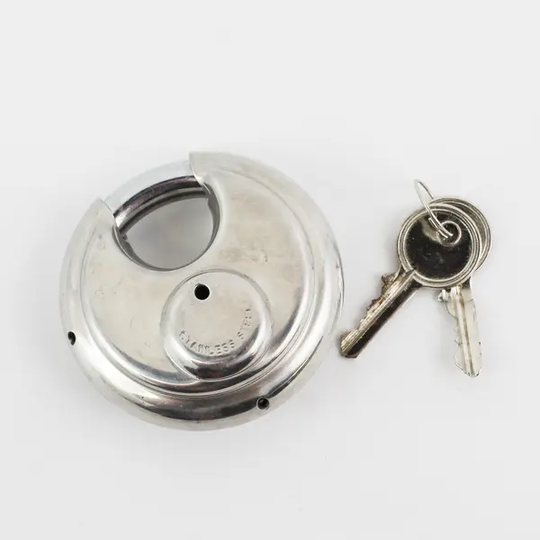 Heavy Duty Hardened Stainless Steel 2-3/4” Disc Lock With 1 Key