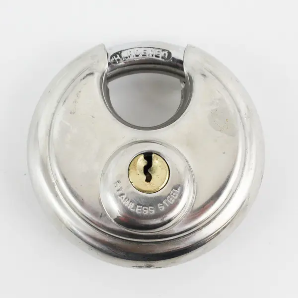 Heavy Duty Hardened Stainless Steel 2-3/4” Disc Lock With 1 Key