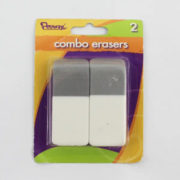 Penway Erasers Combo Eraser 2 Count in Sealed Package