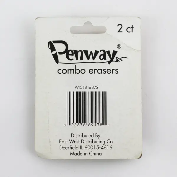 Penway Erasers Combo Eraser 2 Count in Sealed Package