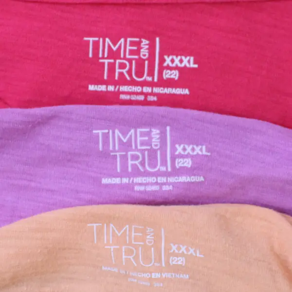 Lot of 3 Time And Tru Pink and Orange T-Shirts Women's XXXL 22