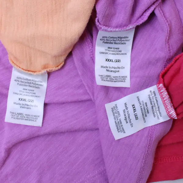 Lot of 3 Time And Tru Pink and Orange T-Shirts Women's XXXL 22