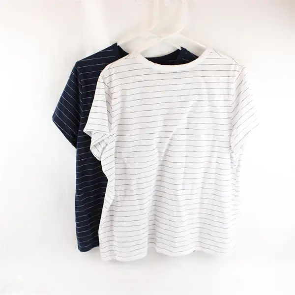 Lot of 2 Time And Tru Horizontal Pinstripe T-Shirts Women's XXXL 22