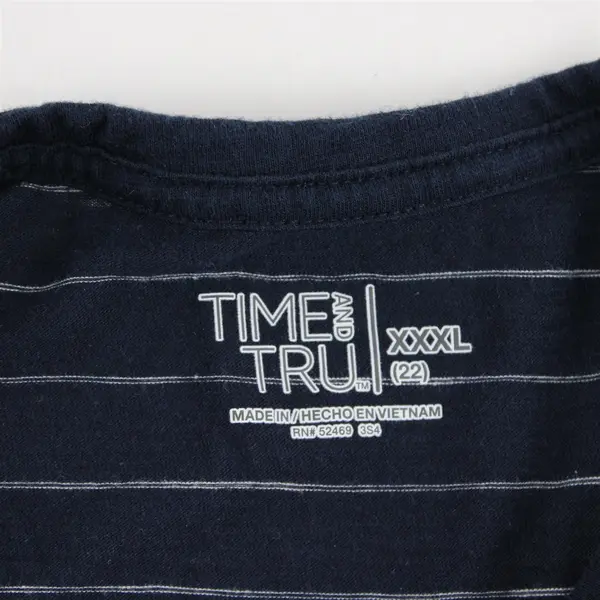 Lot of 2 Time And Tru Horizontal Pinstripe T-Shirts Women's XXXL 22