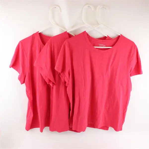 Lot of 3 Time And Tru Hot Pink Short-Sleeved T-Shirts Women's XXXL 22