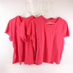 Lot of 3 Time And Tru Hot Pink Short-Sleeved T-Shirts Women's XXXL 22