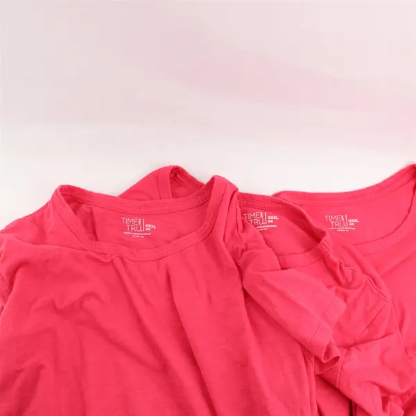 Lot of 3 Time And Tru Hot Pink Short-Sleeved T-Shirts Women's XXXL 22