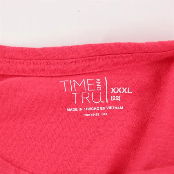 Lot of 3 Time And Tru Hot Pink Short-Sleeved T-Shirts Women's XXXL 22