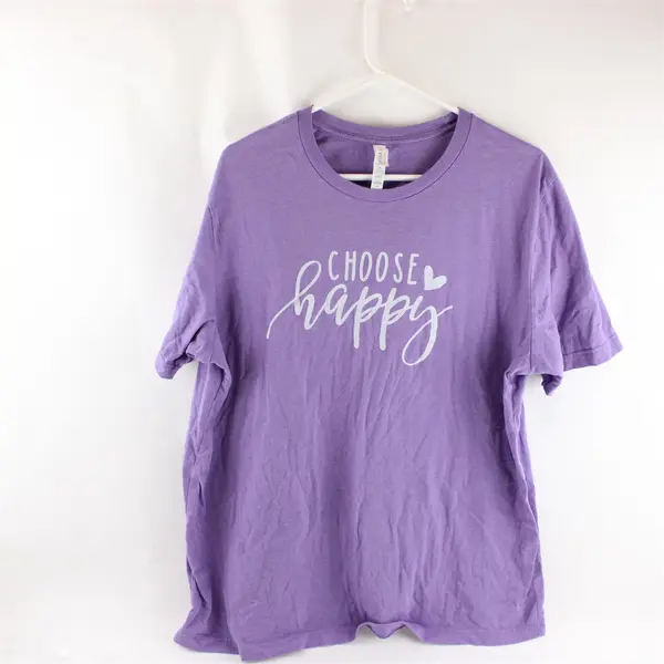 Bella + Canvas Choose Happy Purple Short-Sleeved T-Shirt Women's 2XL